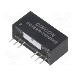 1 pcs x CINCON - EC4SAW-24D05HN - Converter: DC/DC, 5/6W, Uin: 9÷36V, Uout: 5VDC, Uout2: -5VDC, SIP8