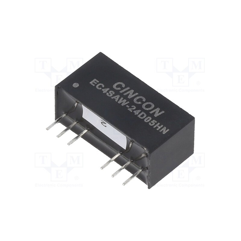 1 pcs x CINCON - EC4SAW-24D05HN - Converter: DC/DC, 5/6W, Uin: 9÷36V, Uout: 5VDC, Uout2: -5VDC, SIP8