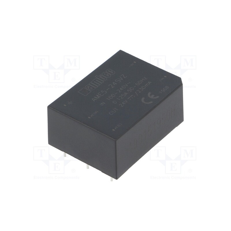 1 pcs x AIMTEC - AME5-24SVZ - Converter: AC/DC, 5.5W, 85÷264VAC, Usup: 100÷370VDC, Uout: 24VDC
