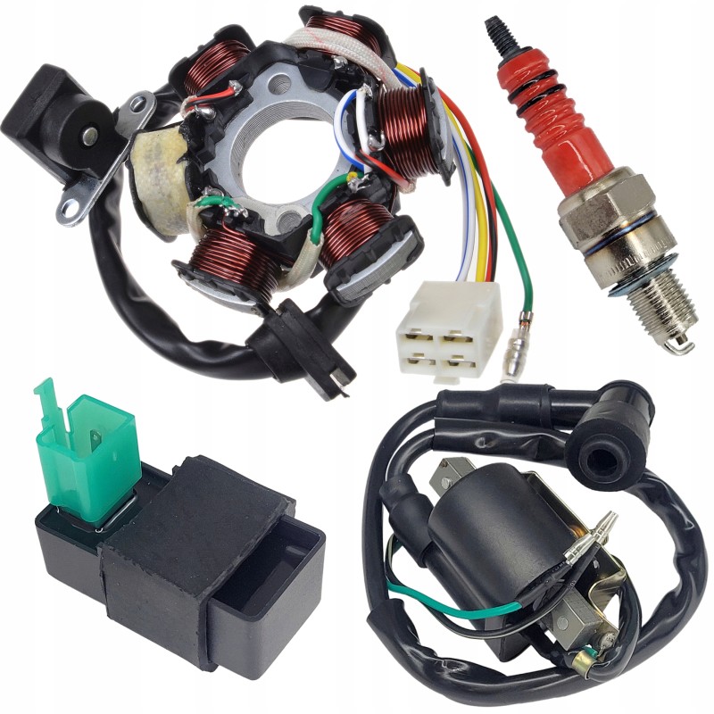 Magneto stator stator module coil spark plug atv quad 4t 110 125