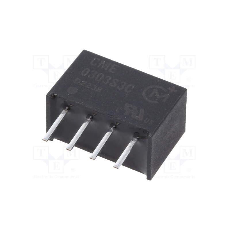 1 pcs x Murata Power Solutions - CME0303S3C - Converter: DC/DC, 0.75W, Uin: 2.97÷3.63V, Uout: 3.3VDC, Iout: 227mA