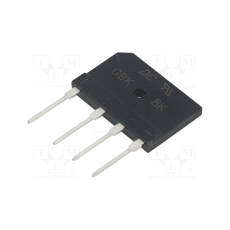 1 pcs x DC COMPONENTS - GBK8K - Bridge rectifier: single-phase, Urmax: 800V, If: 8A, Ifsm: 200A