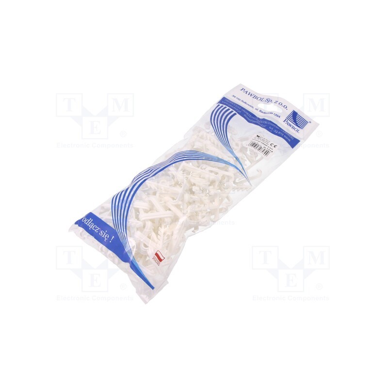 1 pcg x PAWBOL - H.7314 - Holder, white, for flat cable,YDYp 3x2,5 x2, 100pcs, USMP 3-BIS