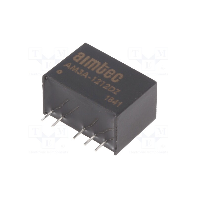 1 pcs x AIMTEC - AM3A-1212DZ - Converter: DC/DC, 3W, Uin: 4.5÷18V, Uout: 12VDC, Uout2: -12VDC, SIP6