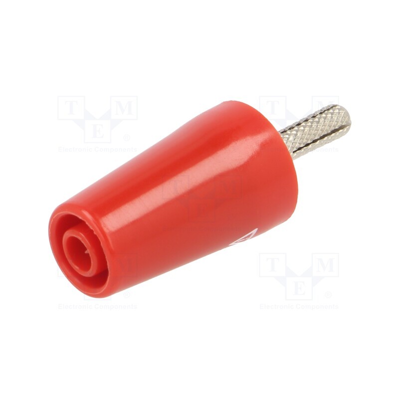 1 pcs x STu00c4UBLI - 24.0161-22 - Adapter, 4mm banana, 32A, red, nickel plated, 42mm, Contacts: brass
