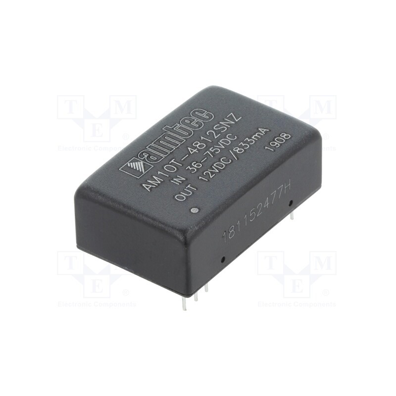 1 pcs x AIMTEC - AM10T-4812SNZ - Converter: DC/DC, 10W, Uin: 36÷75V, Uout: 12VDC, Iout: 0.833A, DIP24