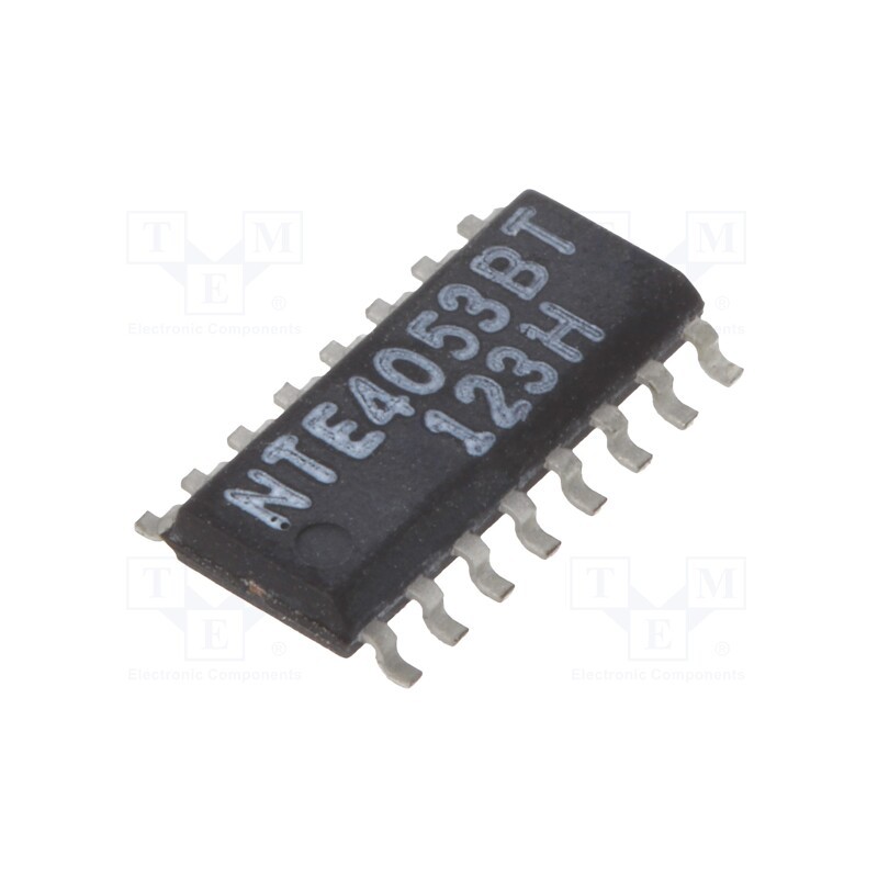 1 pcs x NTE Electronics - NTE4053BT - IC: analog switch, multiplexer, SO16, 3÷18VDC, 600uA, CMOS