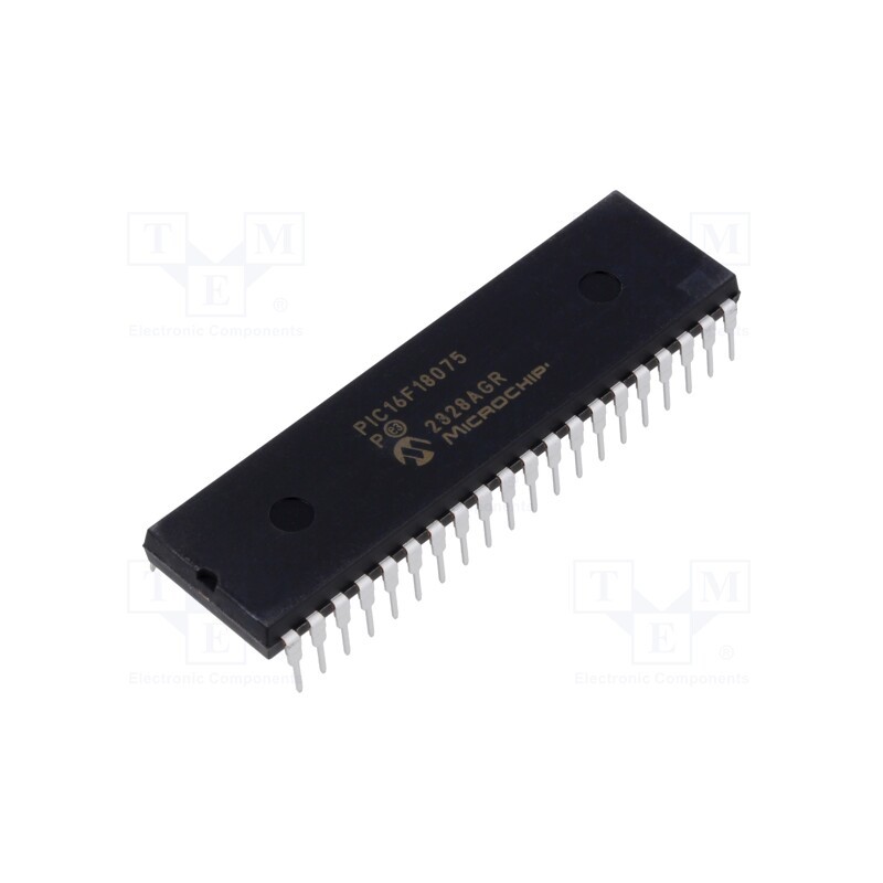 1 pcs x MICROCHIP TECHNOLOGY - PIC16F18075-E/P - IC: PIC microcontroller, 14kB, 32MHz, 1.8÷5.5VDC, THT, PDIP40,