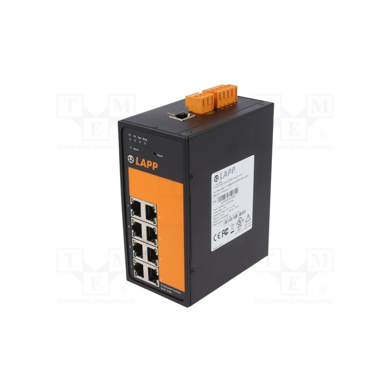 1 pcs x LAPP - M08T-2GEN - Switch Ethernet, unmanaged, Number of ports: 8, 18÷30VDC, RJ45
