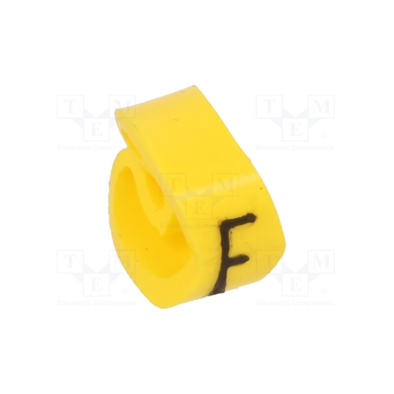 1 pcg x PARTEX - PA-20004AV40.F - Markers, Marking: F, 4÷10mm, PVC, yellow, -30÷60°C, leaded, PA-2