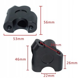 Universal silver handlebar mount, 22 mm to 22 mm diagonal