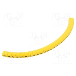 1 pcg x PARTEX - PA-10003PV40.SIN - Markers, 2.5÷5mm, PVC, yellow, -30÷60°C, leaded, PA-1, UL94V-0
