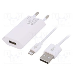 1 pcs x Goobay - 44978 - Power supply: switched-mode, plug, 5VDC, 5W, Plug: EU, 76.1%, white