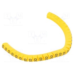 1 pcg x PARTEX - PA-10003PV40.R - Markers, Marking: R, 2.5÷5mm, PVC, yellow, -30÷60°C, leaded, PA-1