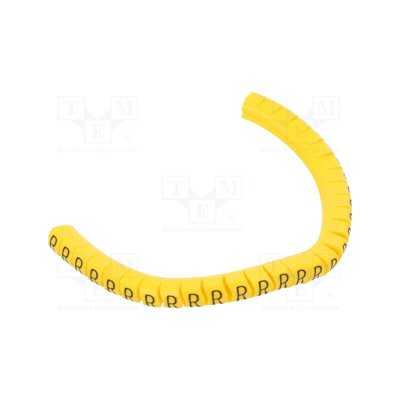 1 pcg x PARTEX - PA-10003PV40.R - Markers, Marking: R, 2.5÷5mm, PVC, yellow, -30÷60°C, leaded, PA-1