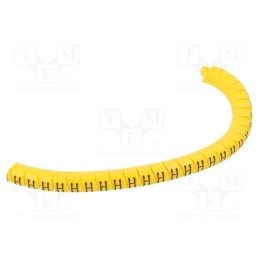 1 pcg x PARTEX - PA-10003PV40.H - Markers, Marking: H, 2.5÷5mm, PVC, yellow, -30÷60°C, leaded, PA-1