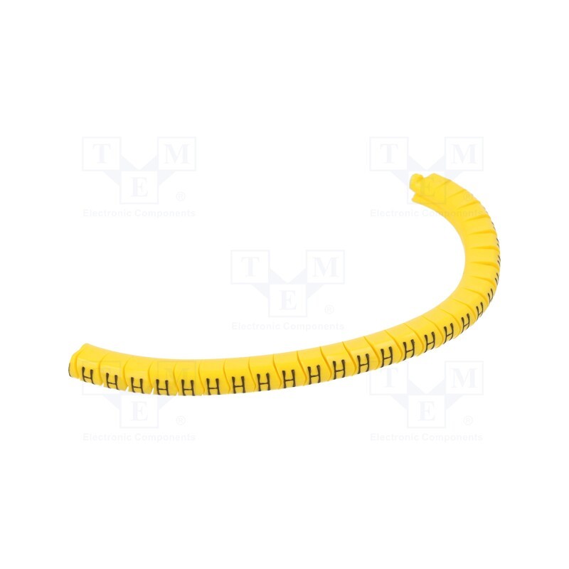 1 pcg x PARTEX - PA-10003PV40.H - Markers, Marking: H, 2.5÷5mm, PVC, yellow, -30÷60°C, leaded, PA-1