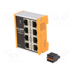 1 pcs x LAPP - UF08T - Switch Ethernet, unmanaged, Number of ports: 8, 18÷30VDC, RJ45
