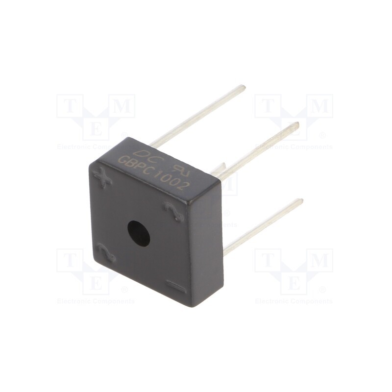 1 pcs x DC COMPONENTS - GBPC1002 - Bridge rectifier: single-phase, Urmax: 200V, If: 10A, Ifsm: 175A