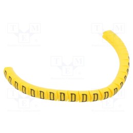 1 pcg x PARTEX - PA-02003PV40.D - Markers, Marking: D, 1.3÷3mm, PVC, yellow, -30÷60°C, leaded, PA-02