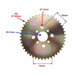 Quad atv bashan 250 4t kinroad rear sprocket 45z 428