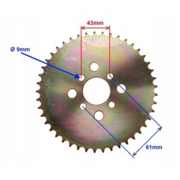 Quad atv bashan 250 4t kinroad rear sprocket 45z 428