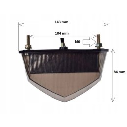 LED rear lamp, 3 cables, Derbi Senda, smoked shade