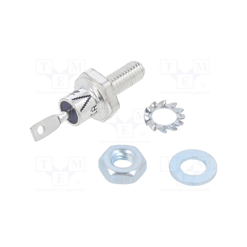 1 pcs x VISHAY - VS-25FR120 - Diode: rectifying, 1.2kV, 1.3V, 25A, anode to stud, DO203AA,