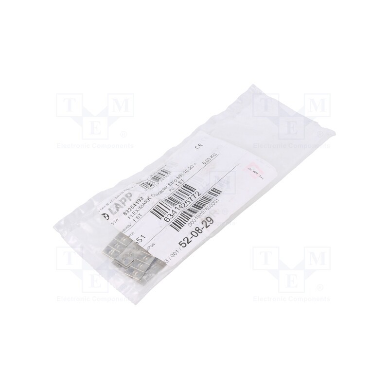 1 pcg x LAPP - 83254193 - Markers, Marking: , stainless steel, -80÷500°C, slide, 200pcs.