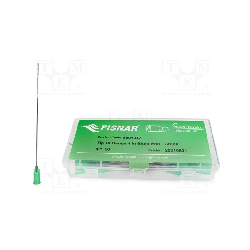 10 pcs x FISNAR - 8001347 - Needle: steel, 4', Size: 18, straight, 0.84mm, Mounting: Luer Lock