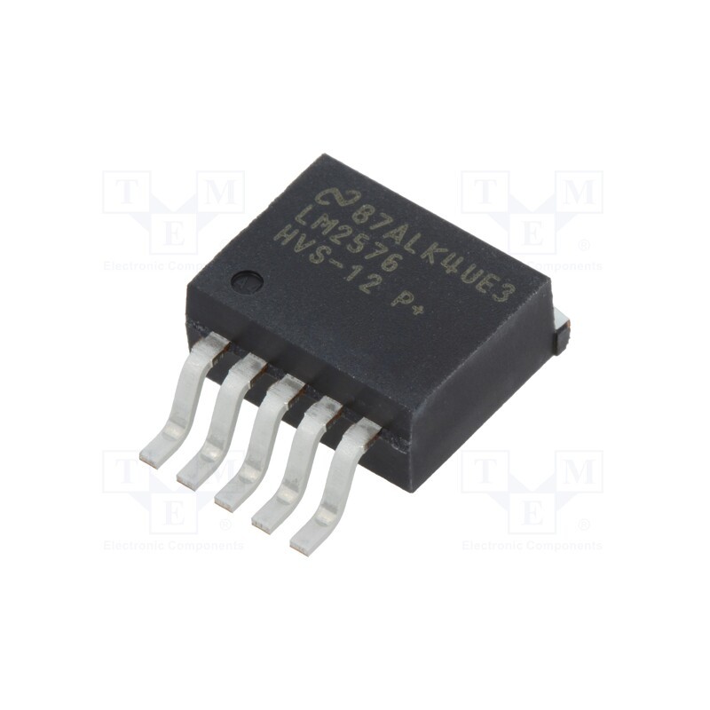 1 pcs x TEXAS INSTRUMENTS - LM2576HVS-12/NOPB - IC: PMIC, DC/DC converter, Uin: 4÷60VDC, Uout: 12VDC, 3A, TO263-5