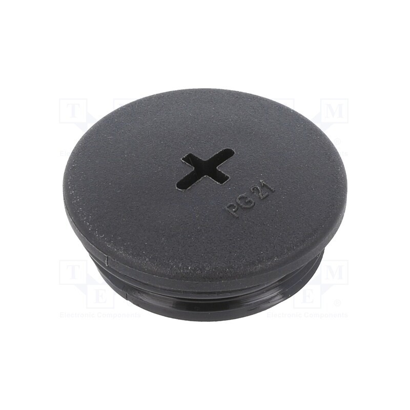 1 pcg x ALPHA WIRE - HPP21 BK080 - Stopper, PG21, polyamide, black, Thread: PG, 8mm, 10pcs.