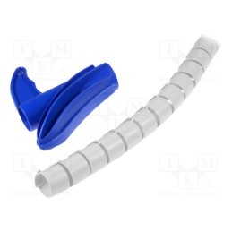 1 pcg x HELLERMANNTYTON - 161-64405 - Spiral wrapping, ØBundle : 25mm, polypropylene, grey, L: 2m, UL94HB