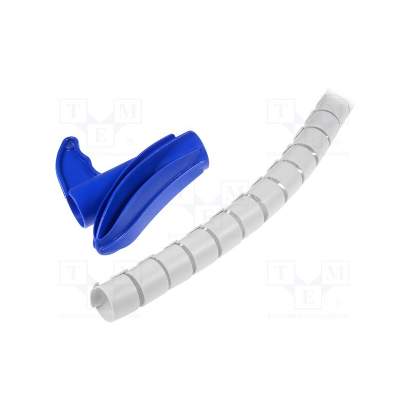 1 pcg x HELLERMANNTYTON - 161-64405 - Spiral wrapping, ØBundle : 25mm, polypropylene, grey, L: 2m, UL94HB