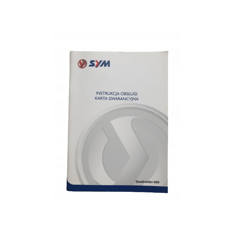 Sym quadraider 600 user manual, warranty card