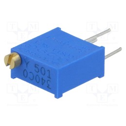 1 pcs x BOURNS - 3296Y-1-501LF - Potentiometer: mounting, multiturn, 500Ω, 500mW, THT, ±10%, linear