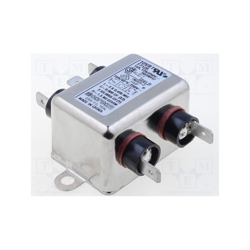 1 pcs x TE Connectivity - 6609021-9 - Filter: anti-interference, single-phase, 250VAC, Ioper.max: 10A