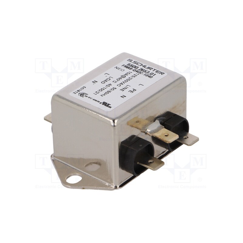 1 pcs x SCHURTER - 5500.2653.01 - Filter: anti-interference, 250VAC, Ioper.max: 10A, Ir: 0.5mA