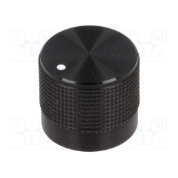 1 pcs x CLIFF - FC7225 - Knob, with pointer, Øshaft: 6mm, Ø20mm, black, Shaft: knurled