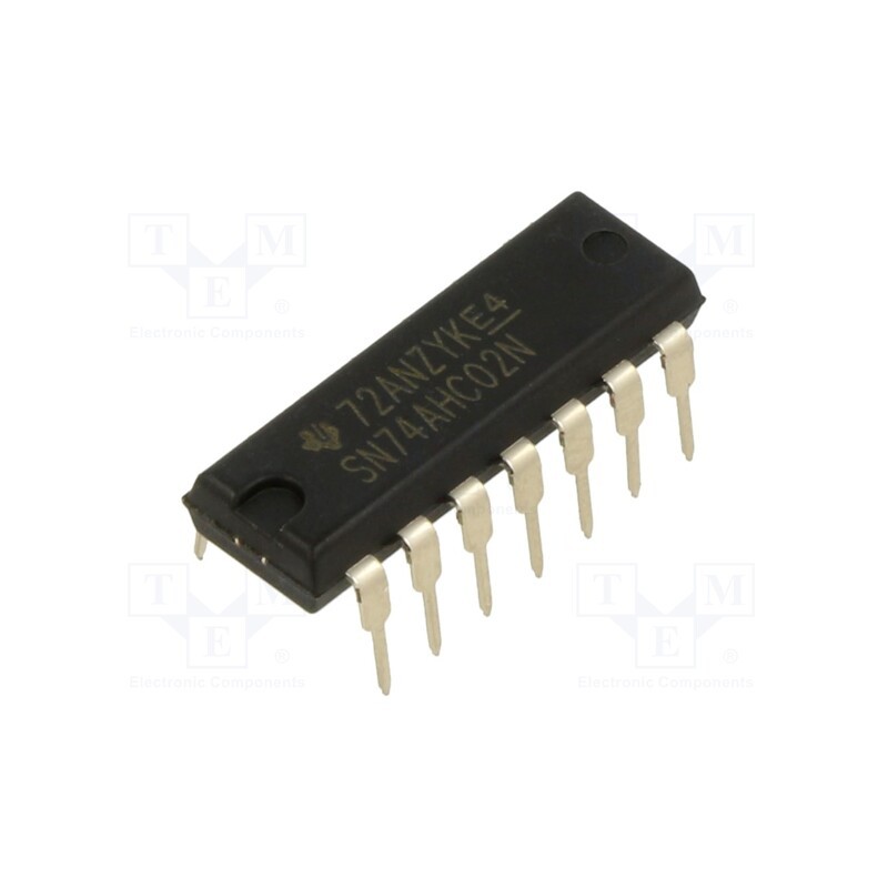 3 pcs x TEXAS INSTRUMENTS - SN74AHC02N - IC: digital, NOR, Ch: 4, IN: 2, CMOS, THT, DIP14, 2÷5.5VDC, -40÷125°C