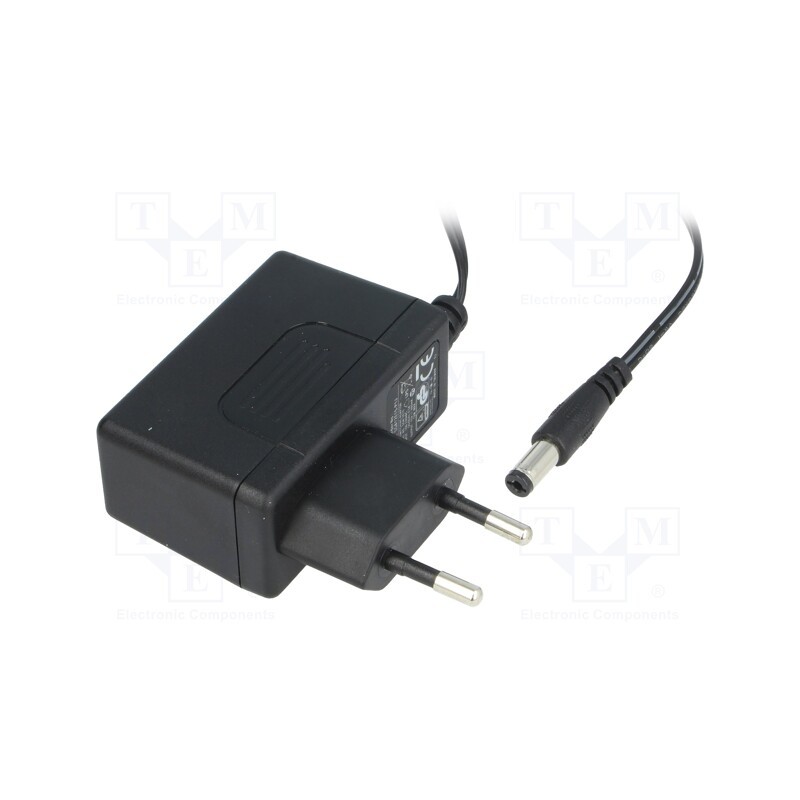 1 pcs x MEAN WELL - SGA12E15-P1J - Power supply: switched-mode, plug, 15VDC, 0.8A, 12W, Plug: EU, 84.5%