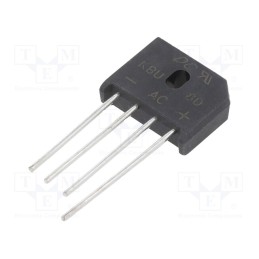 1 pcs x DC COMPONENTS - KBU8D - Bridge rectifier: single-phase, Urmax: 200V, If: 8A, Ifsm: 175A