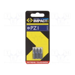 1 set x C.K - T4560 PZ1D - Screwdriver bit, Pozidriv®, PZ1, Overall len: 25mm, 3pcs.