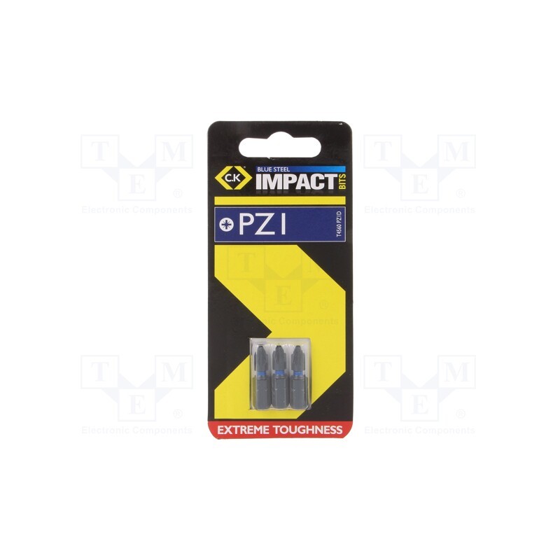 1 set x C.K - T4560 PZ1D - Screwdriver bit, Pozidriv®, PZ1, Overall len: 25mm, 3pcs.