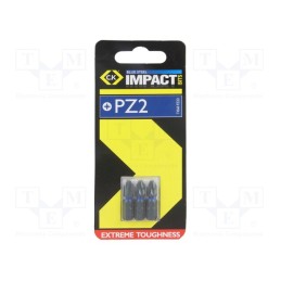 1 set x C.K - T4560 PZ2D - Screwdriver bit, Pozidriv®, PZ2, Overall len: 25mm, 3pcs.