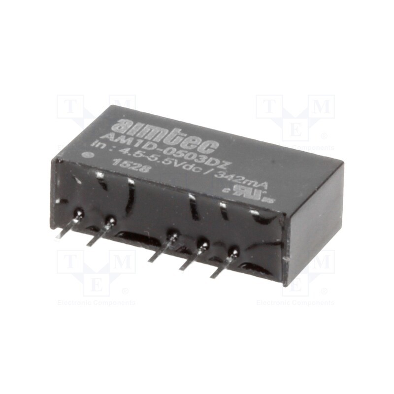 1 pcs x AIMTEC - AM1D-0503SZ - Converter: DC/DC, 1W, Uin: 4.5÷5.5V, Uout: 3.3VDC, Iout: 300mA, SIP7