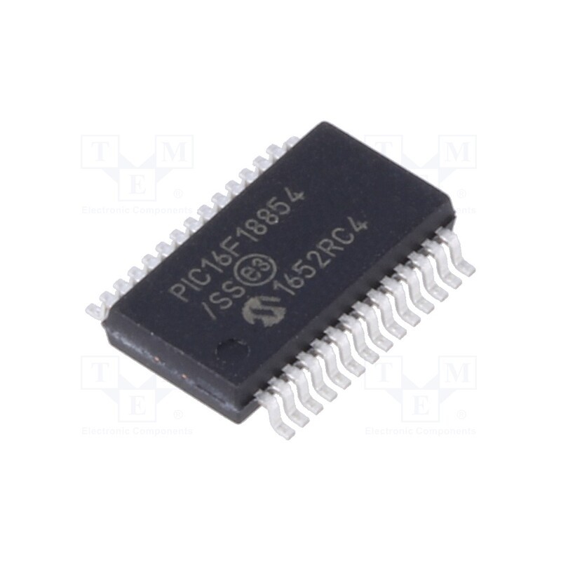 1 pcs x MICROCHIP TECHNOLOGY - PIC16F18854-I/SS - IC: PIC microcontroller, 7kB, 32MHz, 2.3÷5.5VDC, SMD, SSOP28, PIC16