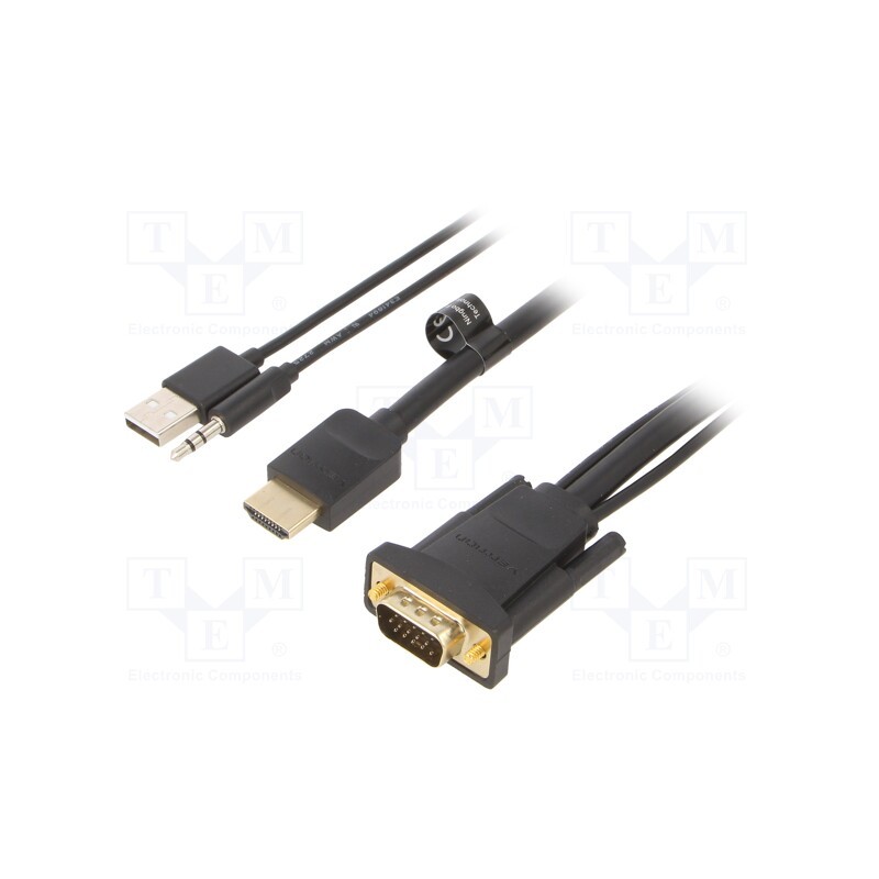 1 pcs x VENTION - ABIBG - Cable, HDMI 1.4, PVC, 1.5m, black, 32AWG, Core: Cu,tinned