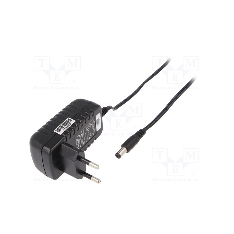 1 pcs x CELLEVIA POWER - CLW-0612-W2E-EB - Power supply: switched-mode, plug, 12VDC, 0.5A, 6W, Plug: EU, 83%
