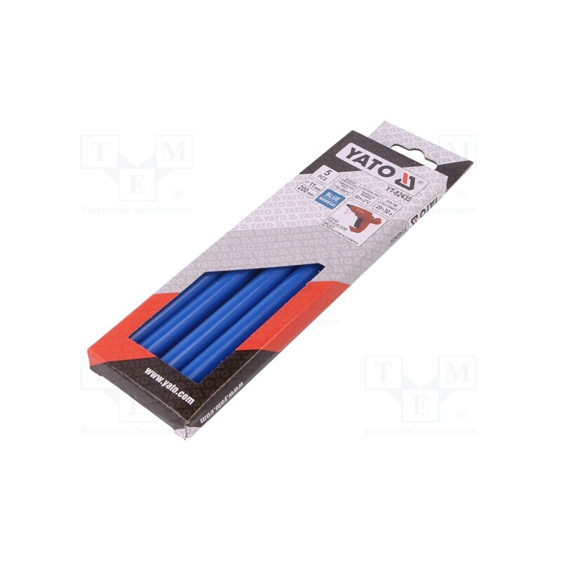 1 pcg x YATO - YT-82435 - Hot melt glue, Ø: 11.2mm, blue, L: 200mm, Bonding: 20÷30s, 5pcs.
